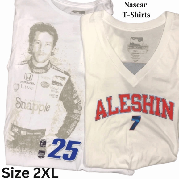 Nascar Mikhail Aleshin Vintage Tee Shirts 2XL-2 For 1 Package - Picture 1 of 3